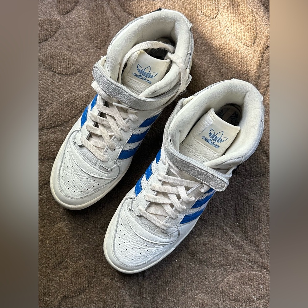Adidas Originals Men’s Forum Mid White Blue Bird GX1021 Size 10 - Picture 4 of 14